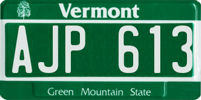 VT license plate AJP613