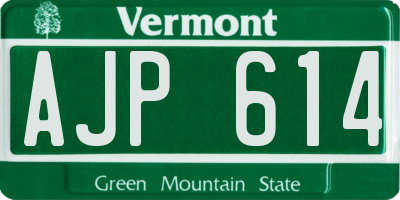 VT license plate AJP614