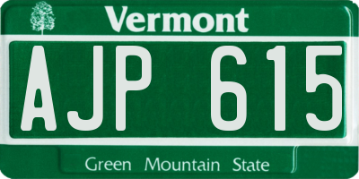 VT license plate AJP615