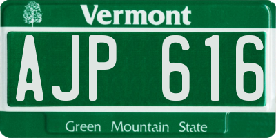 VT license plate AJP616