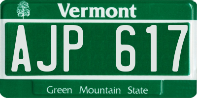 VT license plate AJP617