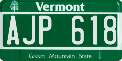 VT license plate AJP618