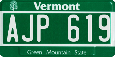 VT license plate AJP619