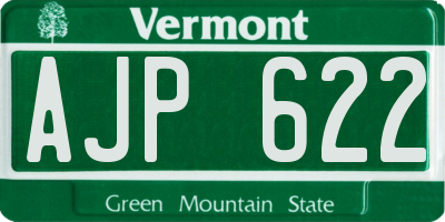 VT license plate AJP622