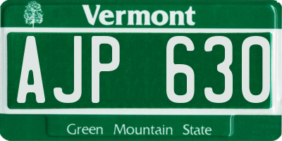 VT license plate AJP630
