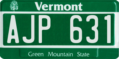 VT license plate AJP631