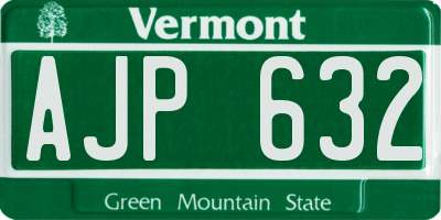 VT license plate AJP632