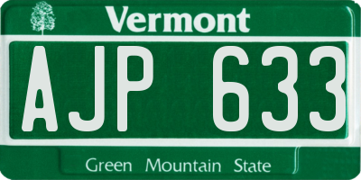 VT license plate AJP633