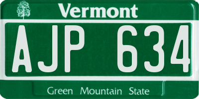 VT license plate AJP634