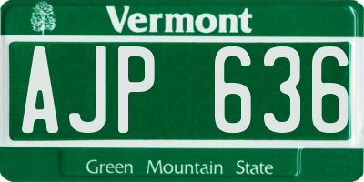 VT license plate AJP636