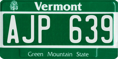 VT license plate AJP639