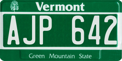 VT license plate AJP642