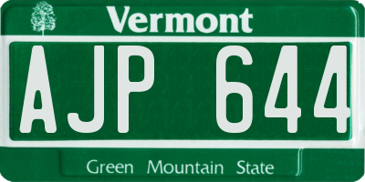 VT license plate AJP644