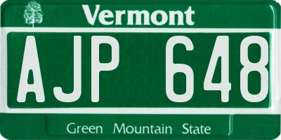 VT license plate AJP648