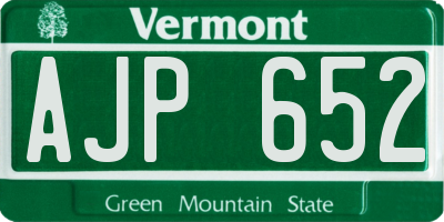 VT license plate AJP652