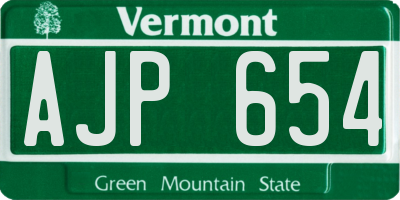VT license plate AJP654