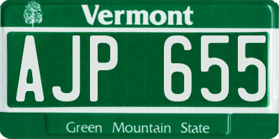VT license plate AJP655