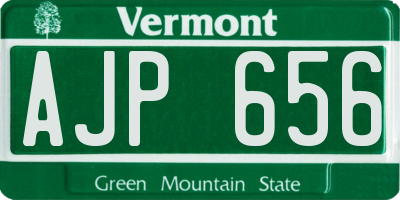 VT license plate AJP656