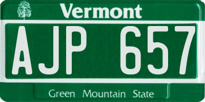 VT license plate AJP657