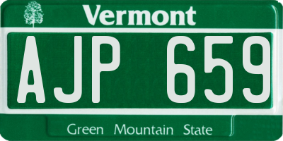 VT license plate AJP659
