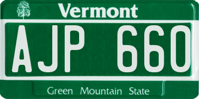 VT license plate AJP660