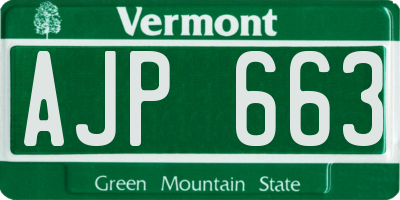 VT license plate AJP663