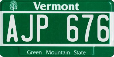 VT license plate AJP676