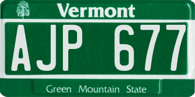 VT license plate AJP677