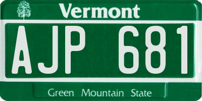 VT license plate AJP681