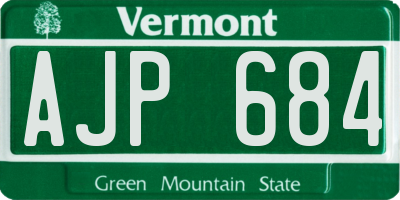 VT license plate AJP684
