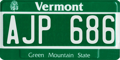 VT license plate AJP686