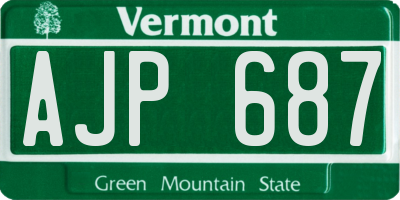 VT license plate AJP687