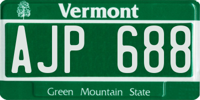 VT license plate AJP688