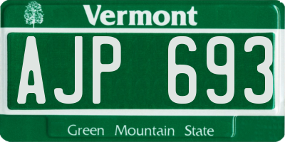 VT license plate AJP693