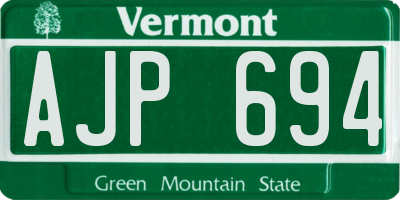 VT license plate AJP694