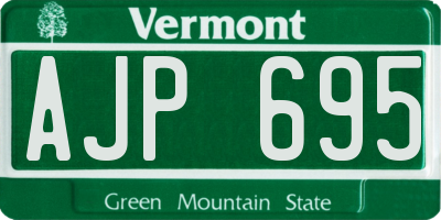 VT license plate AJP695