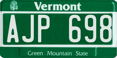 VT license plate AJP698
