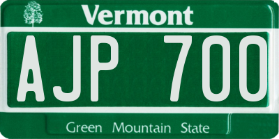 VT license plate AJP700