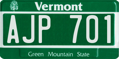 VT license plate AJP701