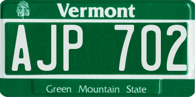 VT license plate AJP702