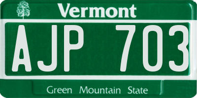 VT license plate AJP703