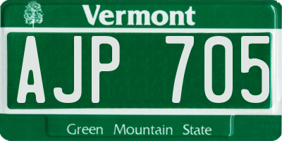 VT license plate AJP705