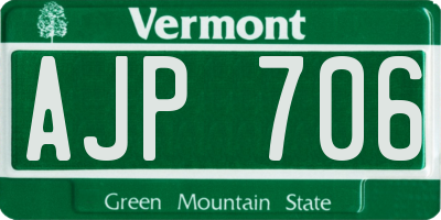 VT license plate AJP706