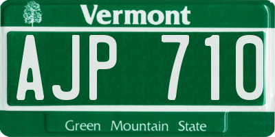 VT license plate AJP710