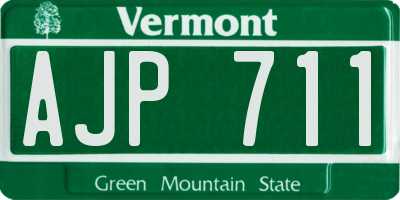 VT license plate AJP711
