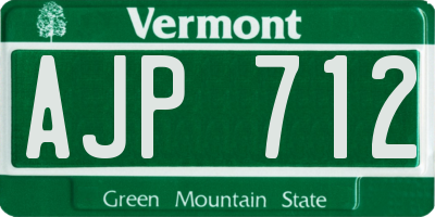 VT license plate AJP712