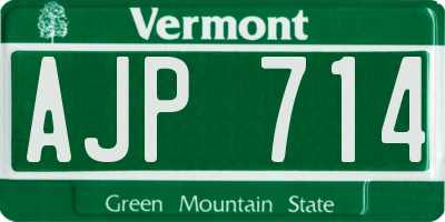 VT license plate AJP714