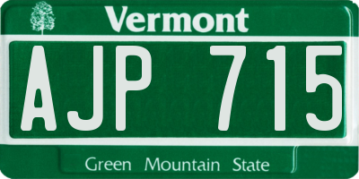 VT license plate AJP715