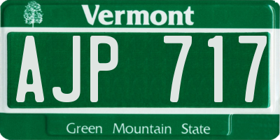 VT license plate AJP717
