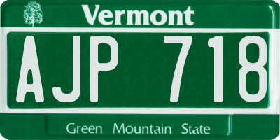 VT license plate AJP718